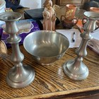 Set Of 2 Reed & Barton Pewter Candlestick 10" Weighted P56 & Bowl P45 — photo 1