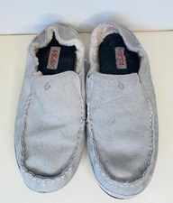 EUC  OLUKAI NOHEA GRAY SUEDE WOOL SHEARLING LINED SILIP ON SLIPPERS SHOES 38 8
