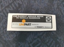 Classic Mini unipart 'element service' air filter box sticker label LMG105 