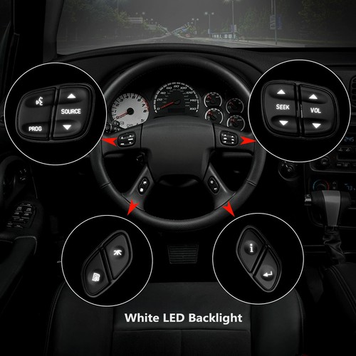 4PCS LED Light Steering Wheel Radio Volume Control Switch Button For Chevy GMC - Picture 6 of 13
