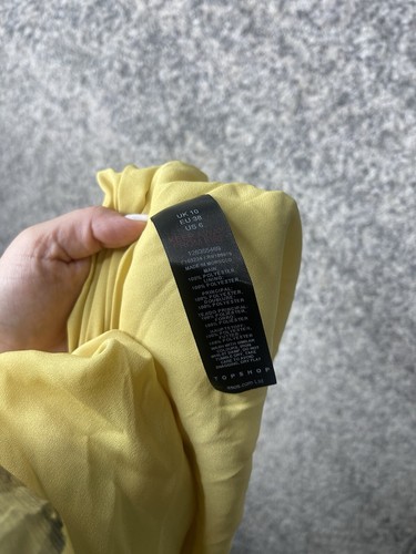 Topshop Floral Print Babydoll Dress Yellow Black Chuck On In ASOS US 6 - Picture 11 of 11