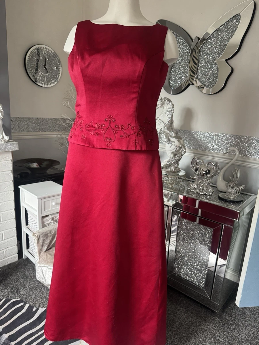 forever yours dresses bridesmaid Bridesmaids Dress Forever Yours Satin Burgundy Vneck Formal Prom Wedding Size 12