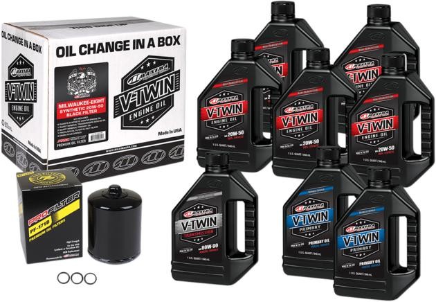 Change In A Box Synthetic Oil Kit Black 20w-50 Harley