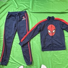 Marvel Spider-Man Boys Tracksuit Set Jacket  Pants Navy Red Size 12