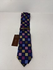BCBG Attitude Colorful Square Pattern Silk Tie - 56" x 3 1/2" - New