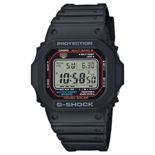Casio GWM5610-1, G-Shock 200 Meter WR Solar Atomic Watch, Black Resin, 5 Alarms