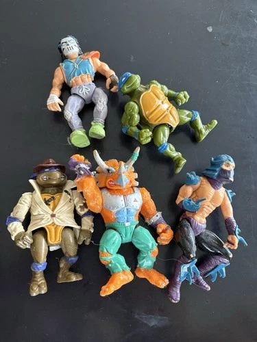 Vintage Teenage mutant ninja turtles action figures lot Playmates TMNT Used Toys