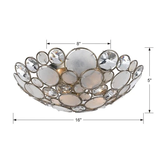 Crystorama Palla 16" Wide Antique Silver Ceiling Light - Picture 6 of 6