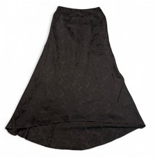 VTG y2k Sz 8 Jacquard Maxi Skirt Grunge Goth Slip Look Bias Satin Whimsigoth
