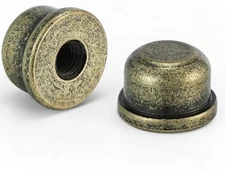 2pcs Solid Brass Lamp Finials 1/2in 1/4-27 Thread Bronze Tapped Decorative Knob 