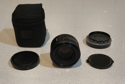 Sony SAL50F14 50mm f/1.4 Auto & Manual Lens with Case, Caps & Filter - TESTED 