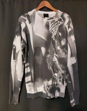 Air Jordan Print Nike Sweater Knit Mens Gray Loose Fit Distressed Size XS NWT