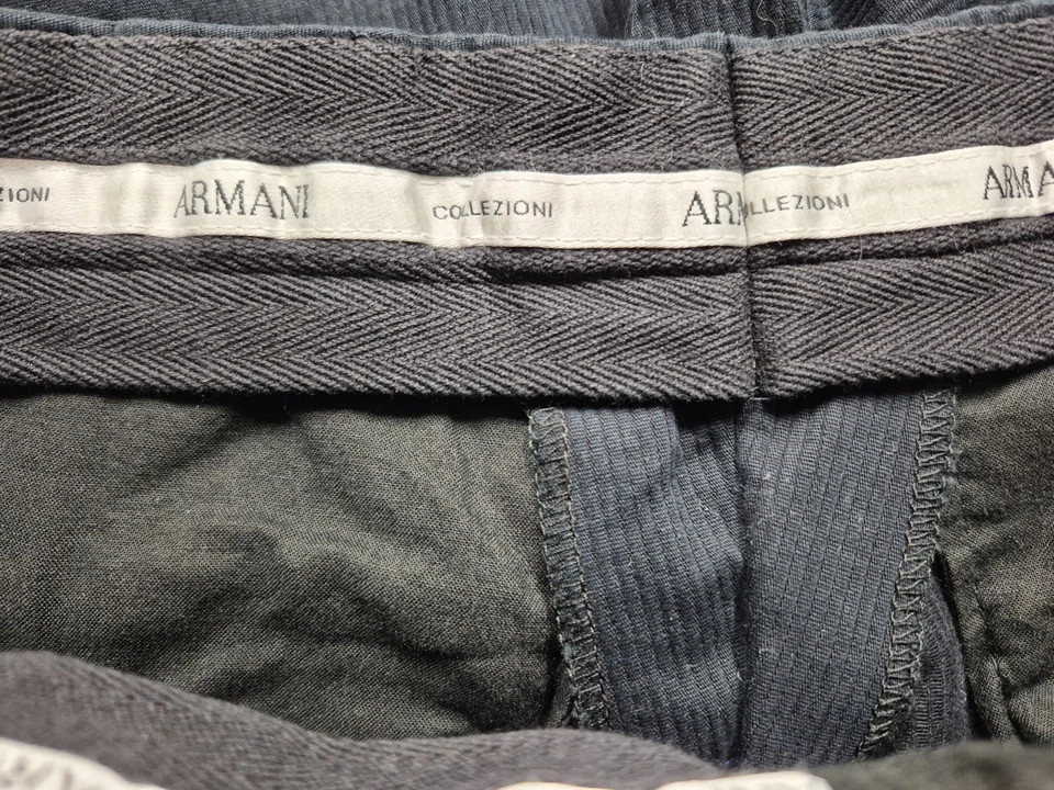 Nuevo con etiquetas Cordones Colección Armani (la talla medida es 30) Negro Bolsillos con Cremallera Sin Acabar Foto 2 de 4
