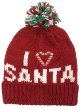 D&Y Womens Red I Love Santa Claus Holiday Beanie Christmas Hat Stocking Cap