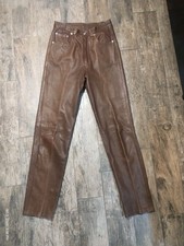 Ralph Lauren Country Leather Pants Western Rodeo Brown Made In USA VTG Sz 10
