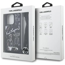 Karl Lagerfeld Crossbody Grained Pattern & Logo Case for iPhone 16 Pro Black