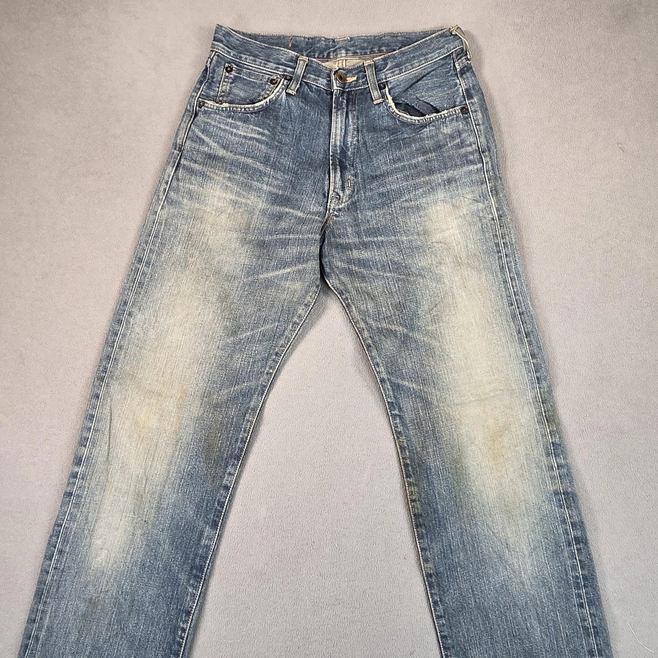 Pantalones de mezclilla Edwin 505X para hombre 28x32 ribete lavado bigotes hechos en Japón etiqueta 28x34 Foto 4 de 4