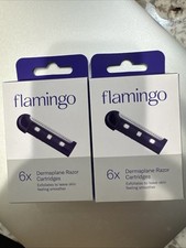 Flamingo Dermaplane Razor Refill Cartridges  6 ct Lot Of 2 New