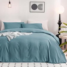 Duvet Cover King Size - 100 Washed Cotton Linen King 104" 90" Grayish Blue