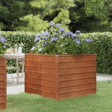 Raised Bed Corten Steel Rusty 100x100x77cm Durable Weathering Planter GardenBox