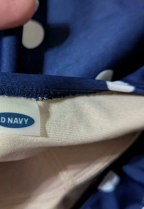 Traje de baño de una pieza a lunares azul marino antiguo para mujer más 2x volantes adelgazantes  Foto 4 de 4