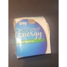 L'eggs Sheer Energy Pantyhose Reinforced Toe Medium Support Leg B vintage