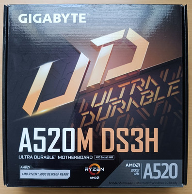 Gigabyte A520M DS3H Mainboard - Unterstützt AMD Ryzen 5000 Serie AM4 CPUs