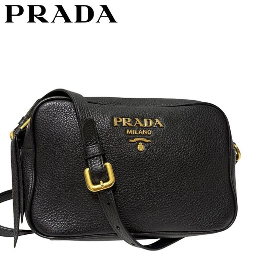 PRADA Vittello Leather Camera Bag Shoulder 779452