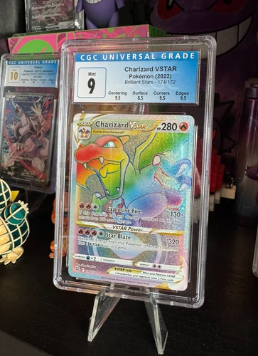 2022 Pokemon Brilliant Stars Charizard VStar #174/172 CGC 9 Mint With Sub Grades