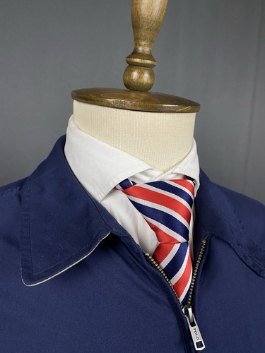 Chaqueta de bombardero Harrington Polo Ralph Lauren para hombre con cuello azul talla L - Imagen 6 de 13