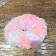 Girls Faux Fur Colorblock Scrunchie Pink Purple White Hair Accessory One Size