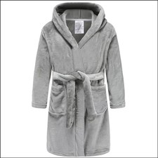 Fraprasty Boys Hooded Fleece Robe Gray 9-12 Years Kids Sleepwear Pajamas