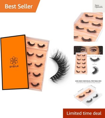 Natural Fluffy Cat Eye False Lashes - 5 Pairs Mink Set 8-15mm, Easy Application