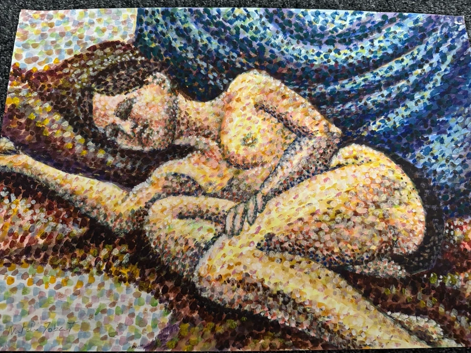 Natalie Tobert - Reclining Nude - Gouache On Paper - Signed In Pencil - Unframed - Image 2 of 4