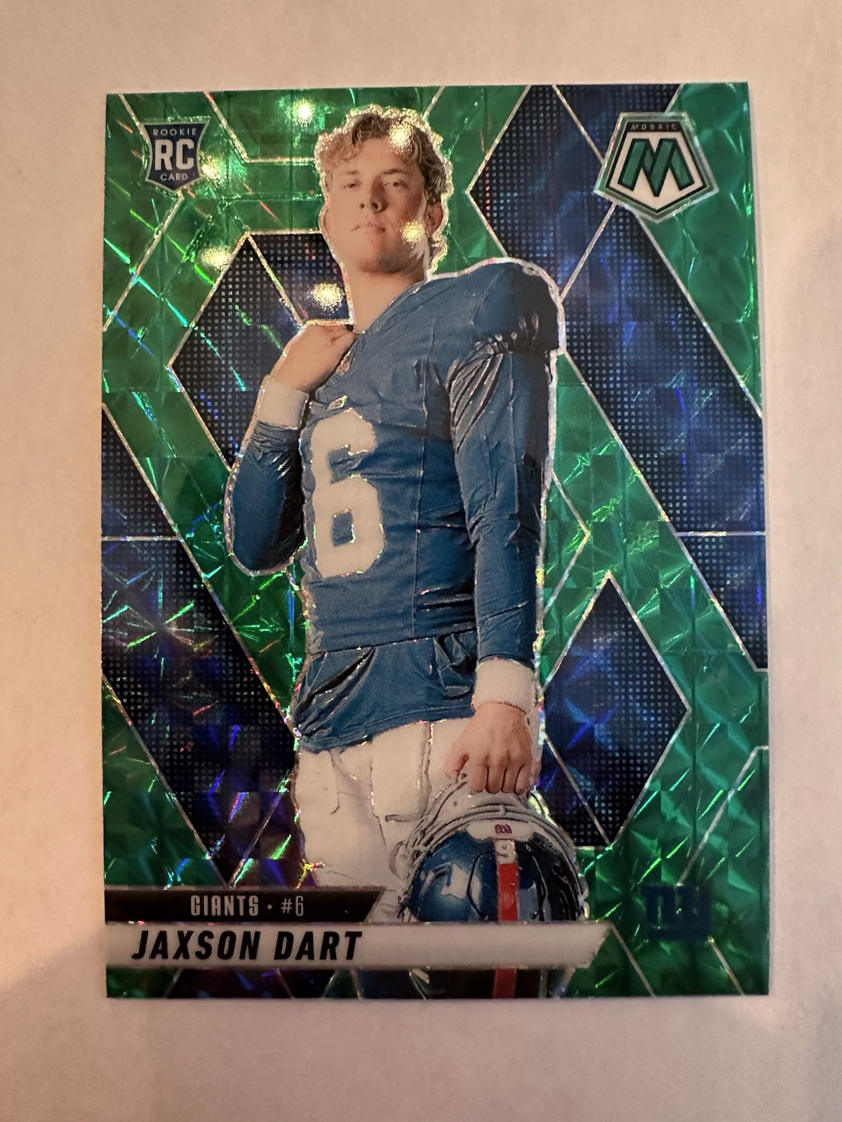 2025 Mosaic Jaxson Dart Green Mosaic Prizm Variation RC #288 New York Giants