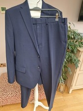 M&S - Mens NAVY BLUE WOOL BLEND TWO PIECE SUIT - 44 Reg - W38 L31