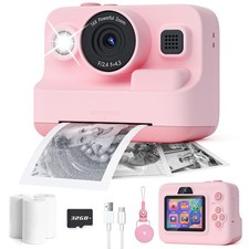 Kids Camera Instant Print,1080P Kids Instant Cameras That Print Photos,Christ...