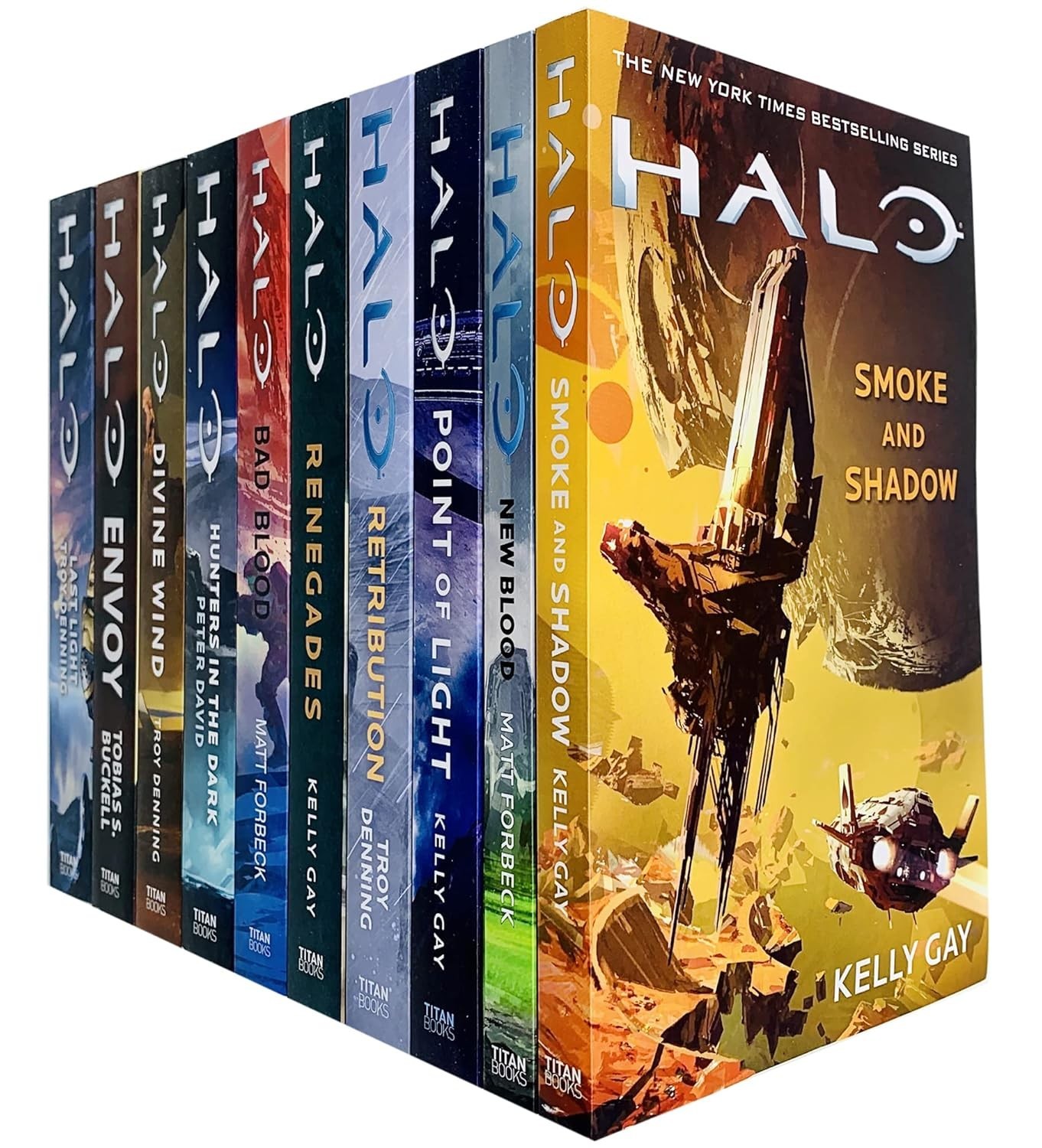 Halo 10 Books Collection Set Hunters in the Dark, Last Light, New Blood, Envoy