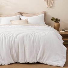 Cotton Muslin Comforter Set Size,Soft Comfy Lightweight Breathable Queen White