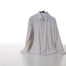 perry ellis pinstripe portfolio mens shirt Medium 100% Cotton 