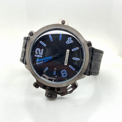 U-Boat Capsule 50mm Automatic PVD BK BL UB8806 Black Dial, Steel, Leather