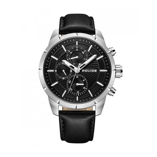 Police Orologio Uomo PEWJF2002801 – Quarzo, Cassa In Acciaio, Cinturino In Pelle Nero