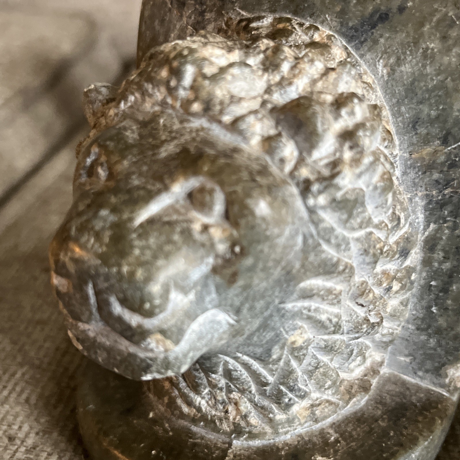 Hand Carved Stone Lion Head Original Book End Statue Sculpture Mukuna Heavy Rock