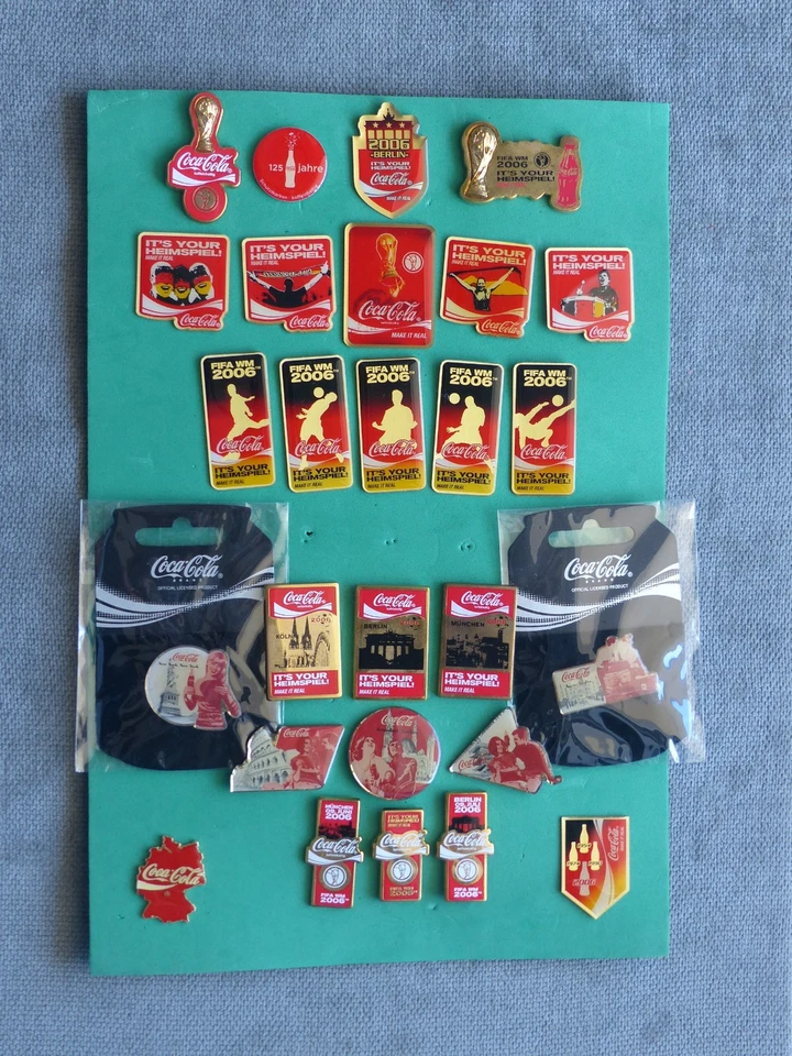 Coca Cola FIFA 2006 WM Germany Pin Set Berlin Rome Ney York USA India Istanbul - Bild 1 von 1