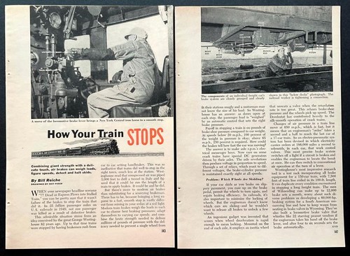 “How Your Train Stops” 1951 pictorial Westinghouse Air Brakes Railroad