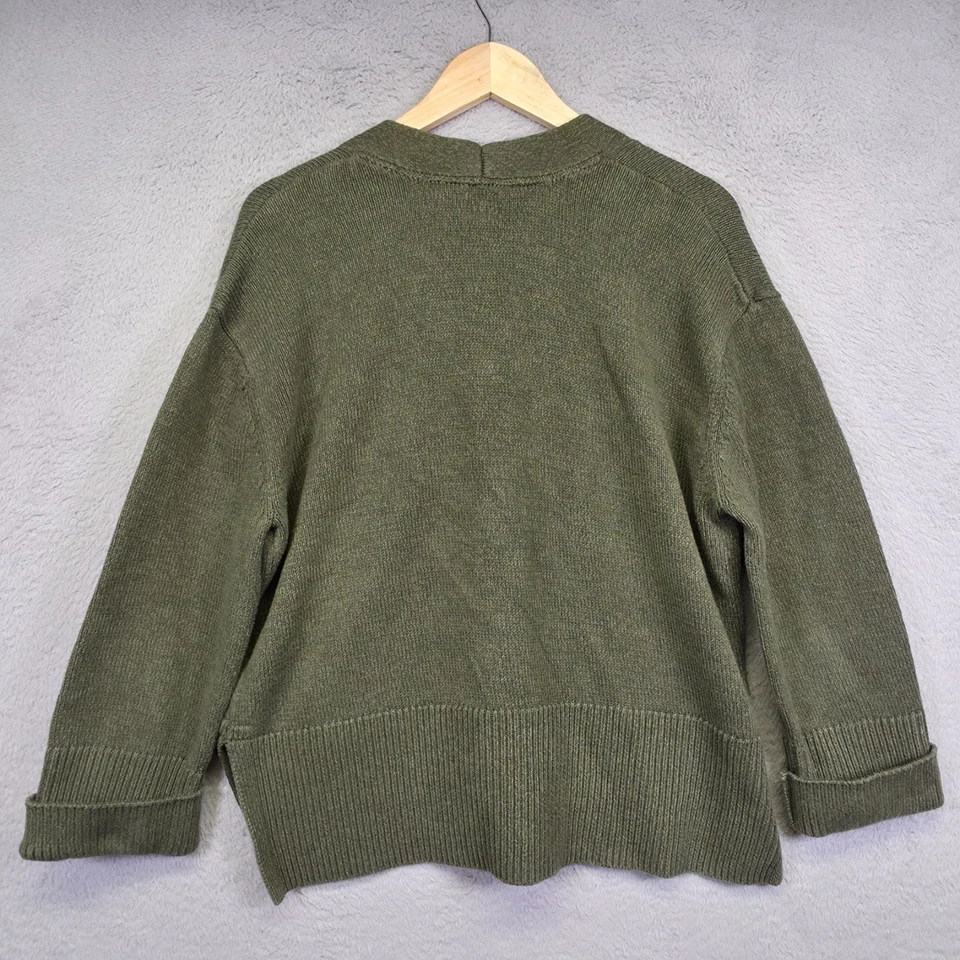 Cárdigan Gap para mujer M verde de gran tamaño holgado abertura lateral preppy suéter de dinero antiguo Foto 3 de 4
