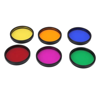 MARKENLOS 2 Zoll Teleskop Okular Mond Filter Set 6 Farben M48x0.75mm Teleskop Nebel Filter
