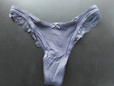 NWT Victoria's Secret Stretch Cotton Lace-Trim High-Leg Thong Medium F18 