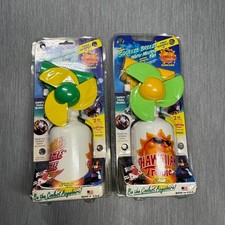 Lot of 2 90s Squeeze Breeze Portable Misting Spray Fan Made in USA - NEW SEALED