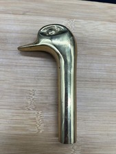 Vintage Brass Duck or Goose Head Cane Walking Stick Handle Topper Screw On